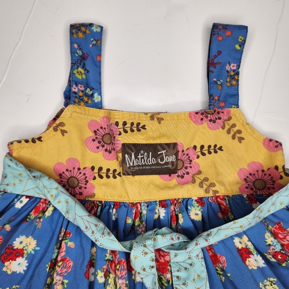 Matilda Jane Girls Size 2 Barn Party Apron Knot Dress Secret Fields Cottage Boho - Picture 5 of 6